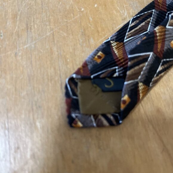 Robert Talbott for Arthur A Adler 100% Silk Neck Tie USA Black brown Gray Print - Picture 4 of 6